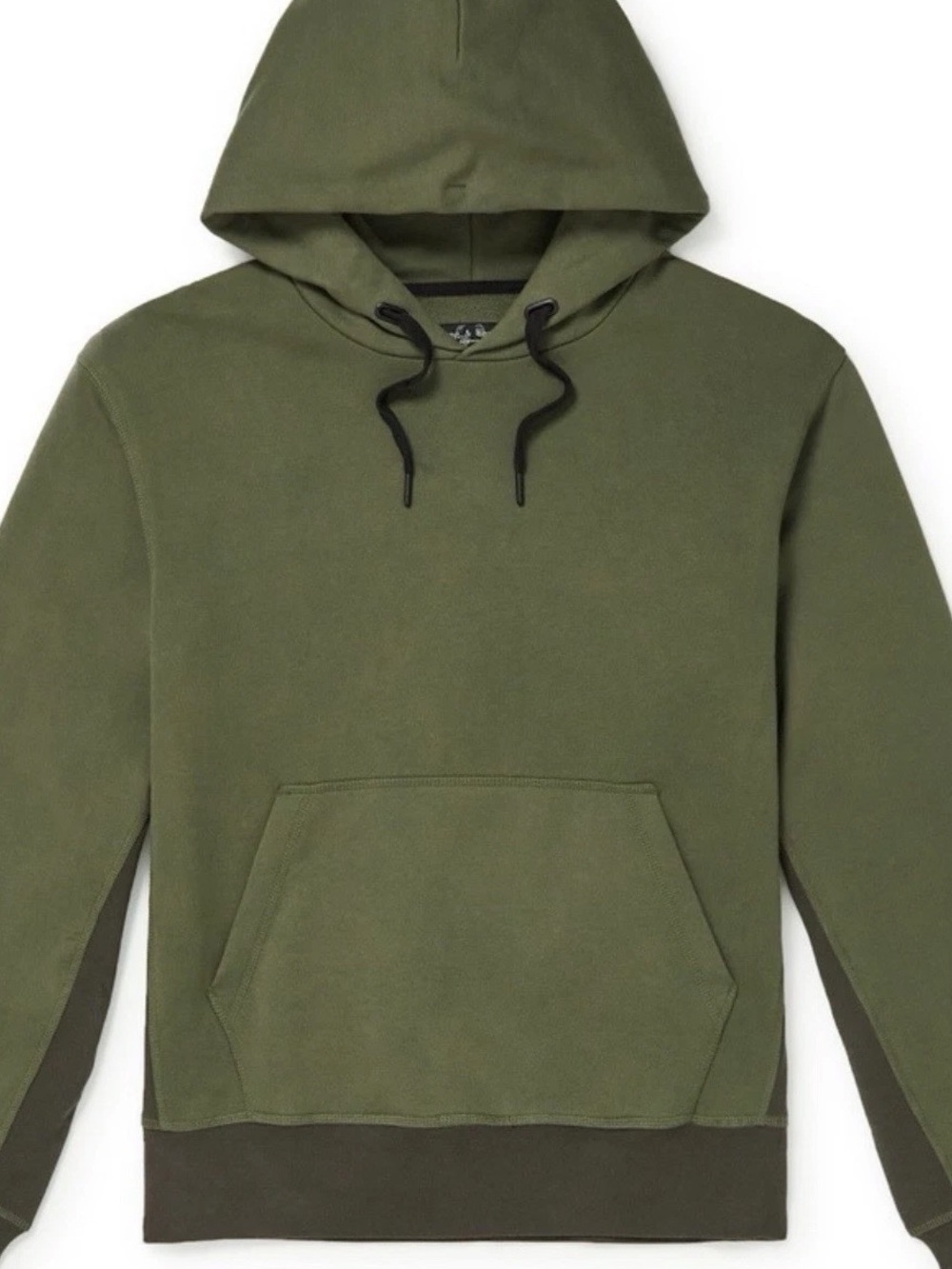 Rag & Bone City Two Tone Organic Cotton Hoodie Mens Size 2XL Olive Green $225